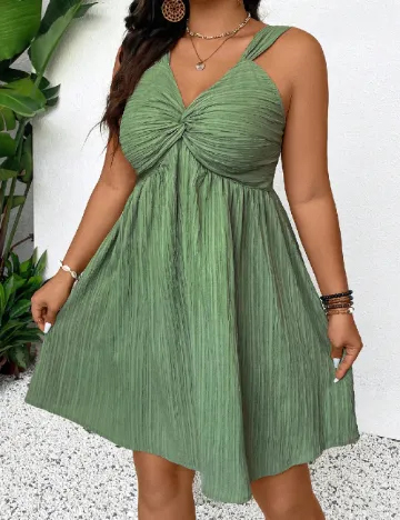 Rochie scurta SHEIN CURVE, verde