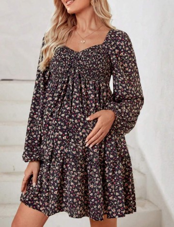 Rochie scurta SHEIN Maternity, floral print