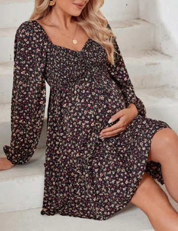 Rochie scurta SHEIN Maternity, floral print