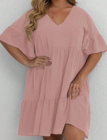 Rochie scurta SHEIN CURVE, roz