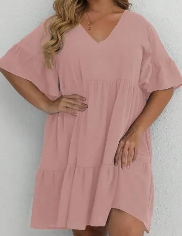 Rochie scurta SHEIN CURVE, roz