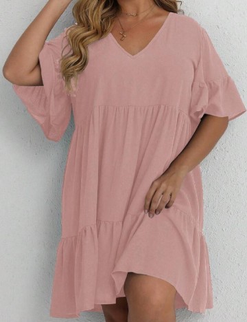 Rochie scurta SHEIN CURVE, roz