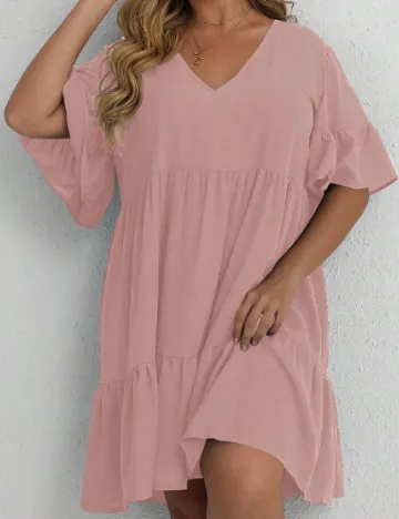 Rochie scurta SHEIN CURVE, roz