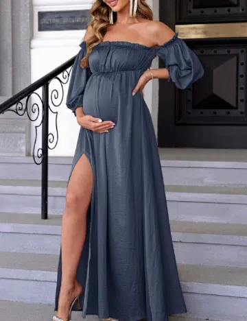 Rochie lunga SHEIN Maternity, bleumarin