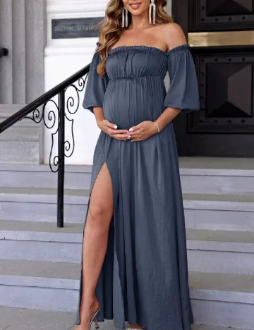Rochie lunga SHEIN Maternity, bleumarin
