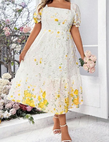 Rochie medie SHEIN CURVE, alb
