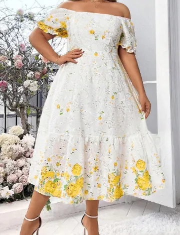 Rochie medie SHEIN CURVE, alb