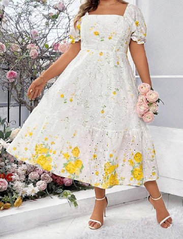 Rochie medie SHEIN CURVE, alb