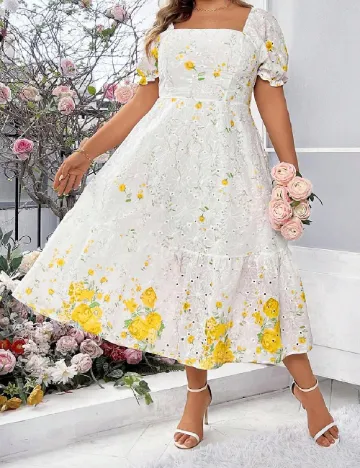 Rochie medie SHEIN CURVE, alb