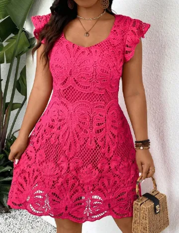 Rochie scurta SHEIN CURVE, roz