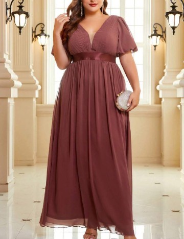 Rochie lunga SHEIN CURVE, roz pudra inchis