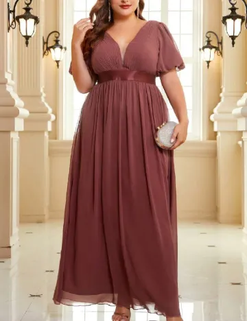 Rochie lunga SHEIN CURVE, roz pudra inchis