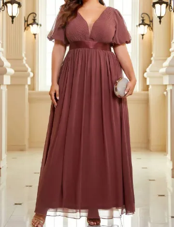 Rochie lunga SHEIN CURVE, roz pudra inchis