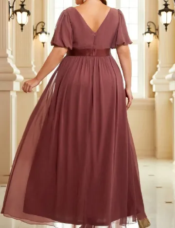 Rochie lunga SHEIN CURVE, roz pudra inchis
