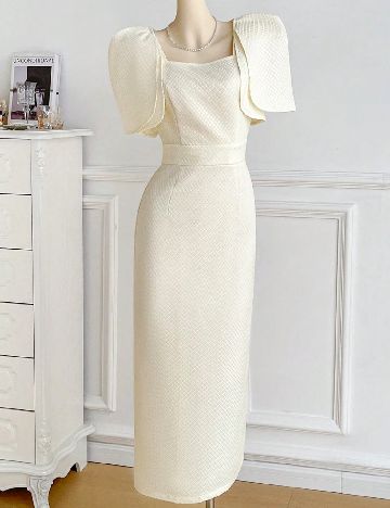 Rochie medie SHEIN, ecru