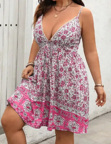 Rochie scurta SHEIN CURVE, floral print