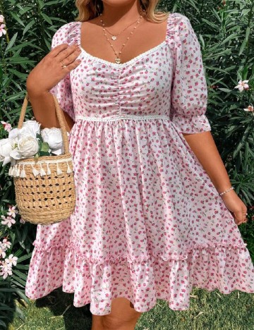 Rochie scurta SHEIN CURVE, floral print