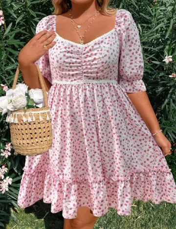Rochie scurta SHEIN CURVE, floral print