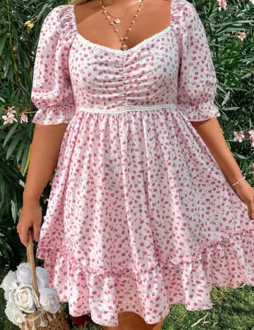 Rochie scurta SHEIN CURVE, floral print