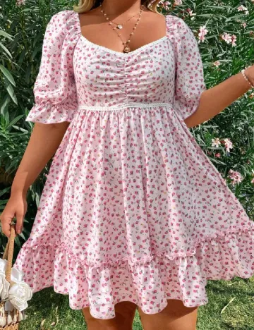 Rochie scurta SHEIN CURVE, floral print