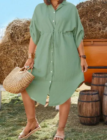 Rochie scurta SHEIN CURVE, verde