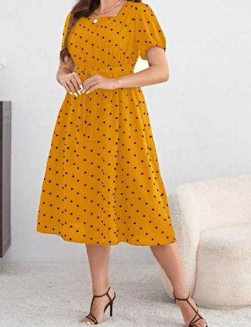 Rochie medie SHEIN CURVE, galben