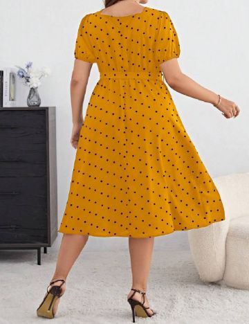 Rochie medie SHEIN CURVE, galben