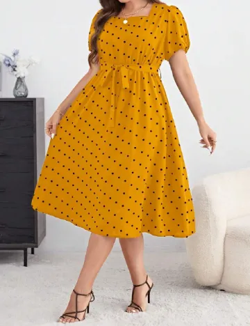 Rochie medie SHEIN CURVE, galben