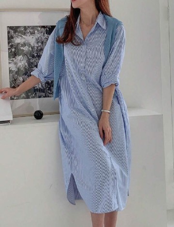 Rochie medie Dazy, albastru