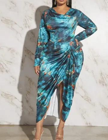 Rochie medie SHEIN CURVE, albastru