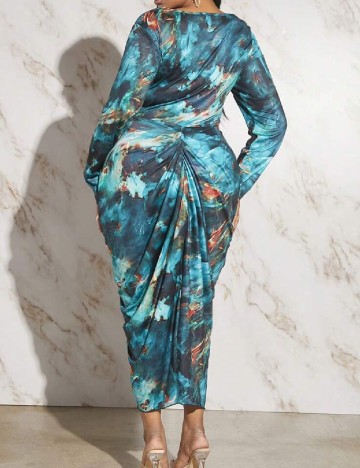 Rochie medie SHEIN CURVE, albastru
