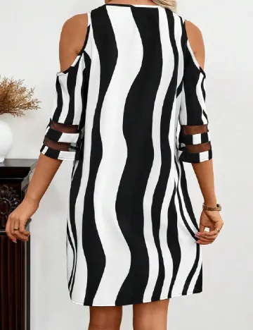 Rochie scurta SHEIN, alb/negru