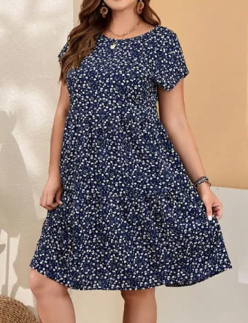 Rochie scurta Emery Rose Curve, bleumarin
