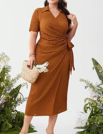 Rochie medie SHEIN CURVE, maro