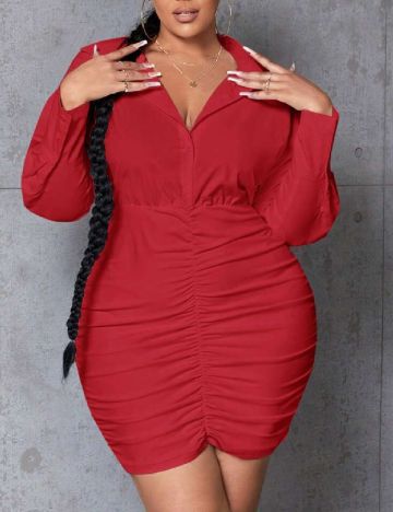 Rochie scurta SHEIN CURVE, rosu