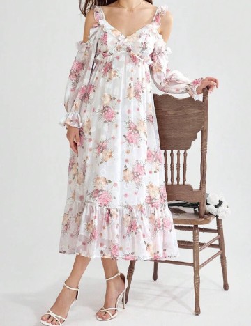 Rochie medie SHEIN, floral print
