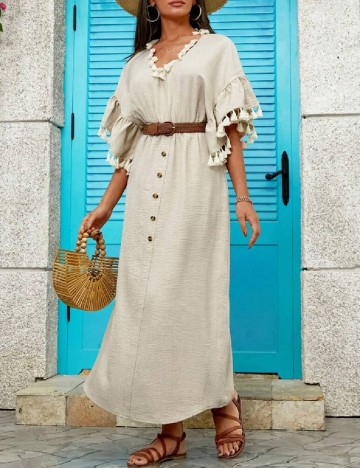 Rochie lunga SHEIN, crem