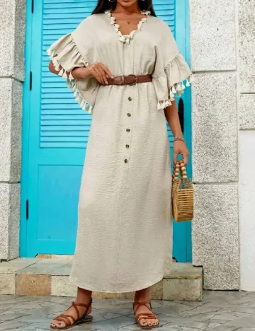 Rochie lunga SHEIN, crem