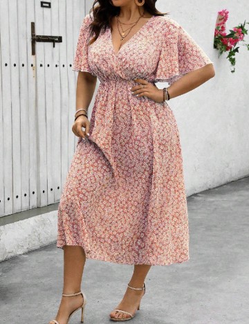 Rochie lunga SHEIN CURVE, roz