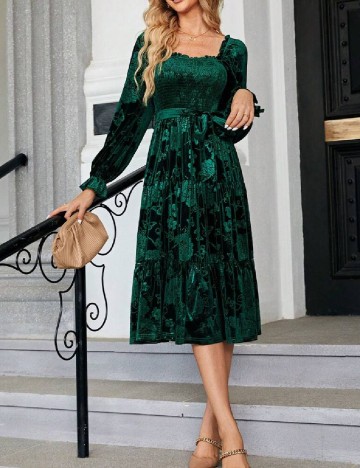 Rochie medie Simplee, verde