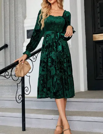 Rochie medie Simplee, verde