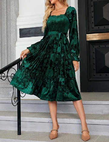 Rochie medie Simplee, verde