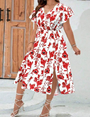 Rochie medie SHEIN CURVE, alb