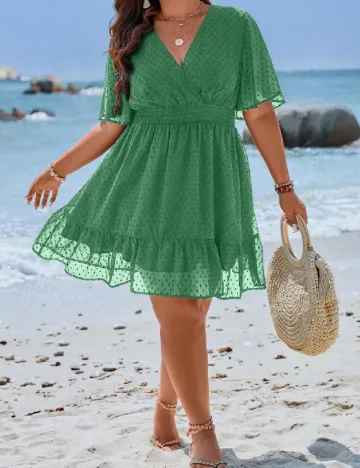 Rochie scurta SHEIN CURVE, verde