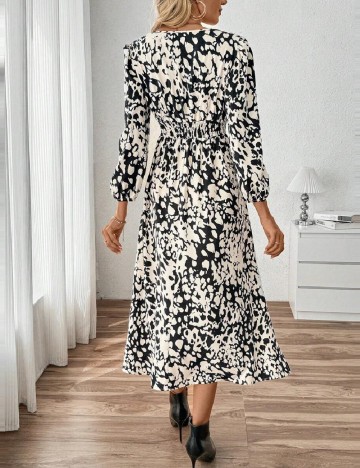 Rochie medie SHEIN, alb/negru