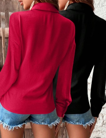 Set camasi 2 bucati SHEIN, rosu/negru