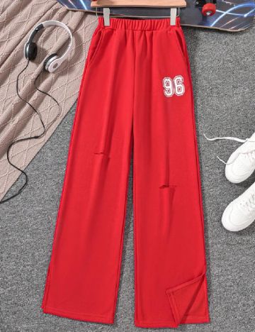 Pantaloni Shein Kids, rosu