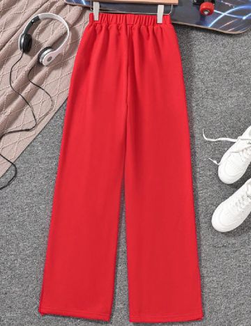Pantaloni Shein Kids, rosu