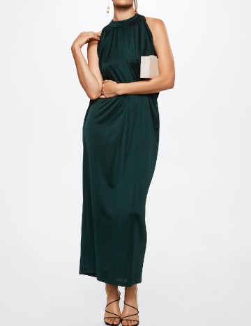 Rochie lunga Mango, verde inchis