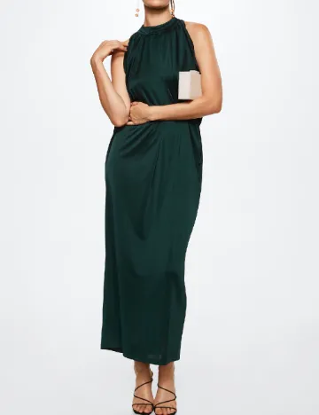 Rochie lunga Mango, verde inchis